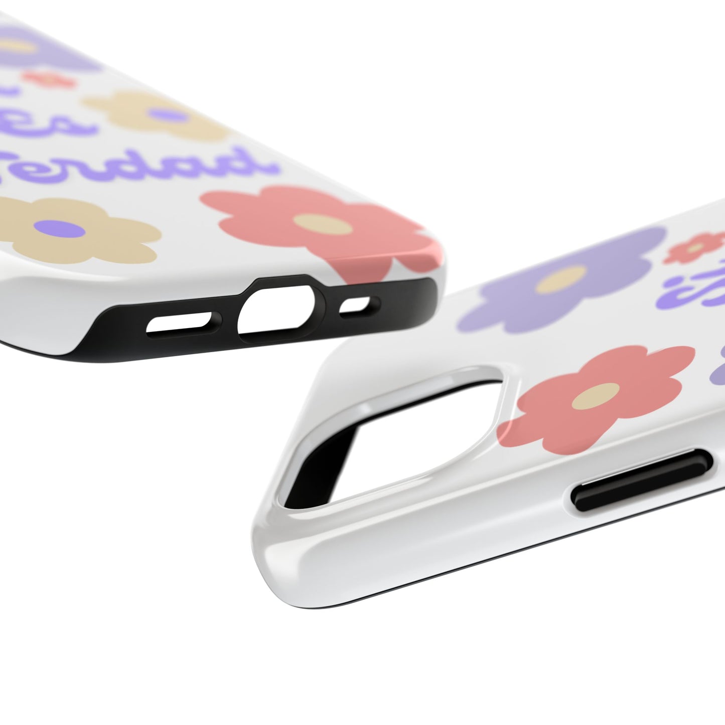Floral Tough Phone Case - "Si Es Verdad" Design for Stylish Protection
