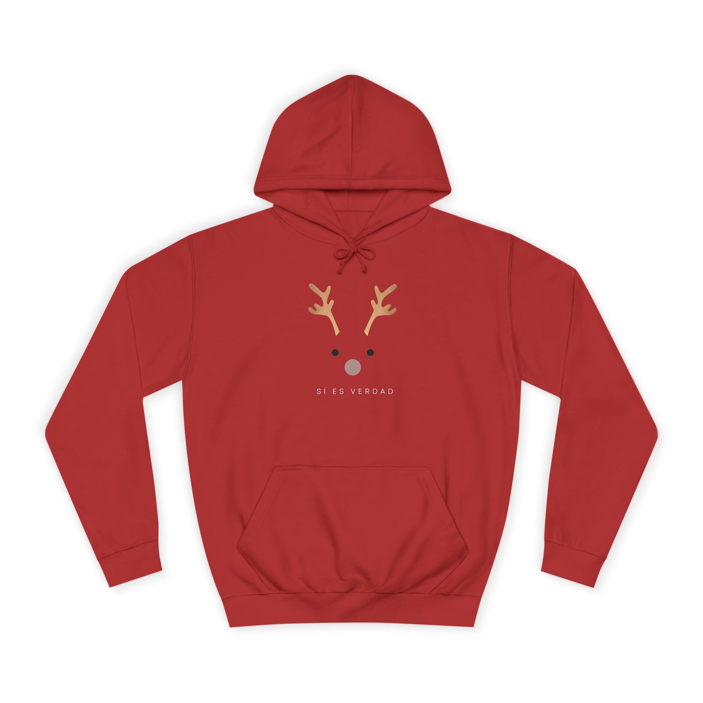 Reindeer Face Hoodie – Cute Minimal Christmas Sweatshirt