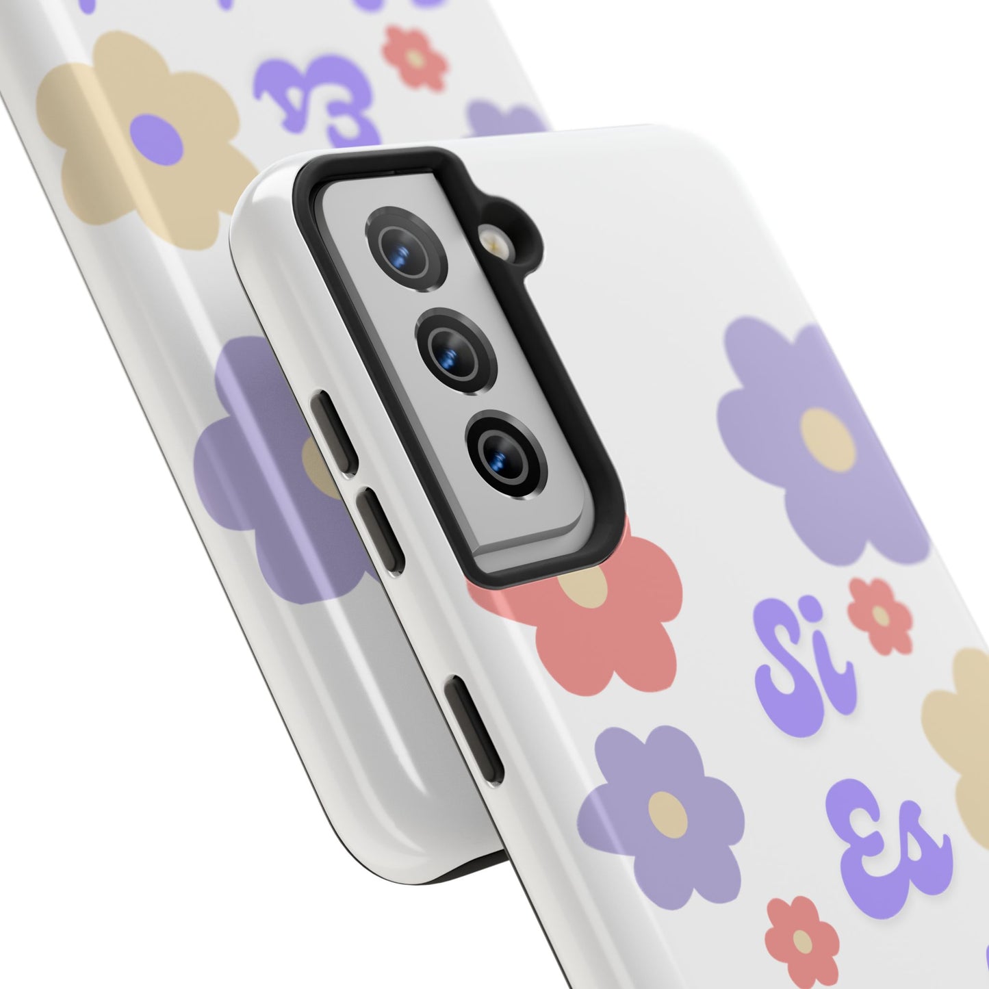 Floral Tough Phone Case - "Si Es Verdad" Design for Stylish Protection