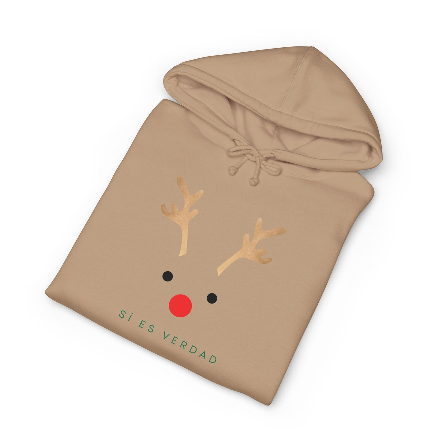 Hoodie — Minimal Reindeer ‘Si Es Verdad’ Holiday Pullover