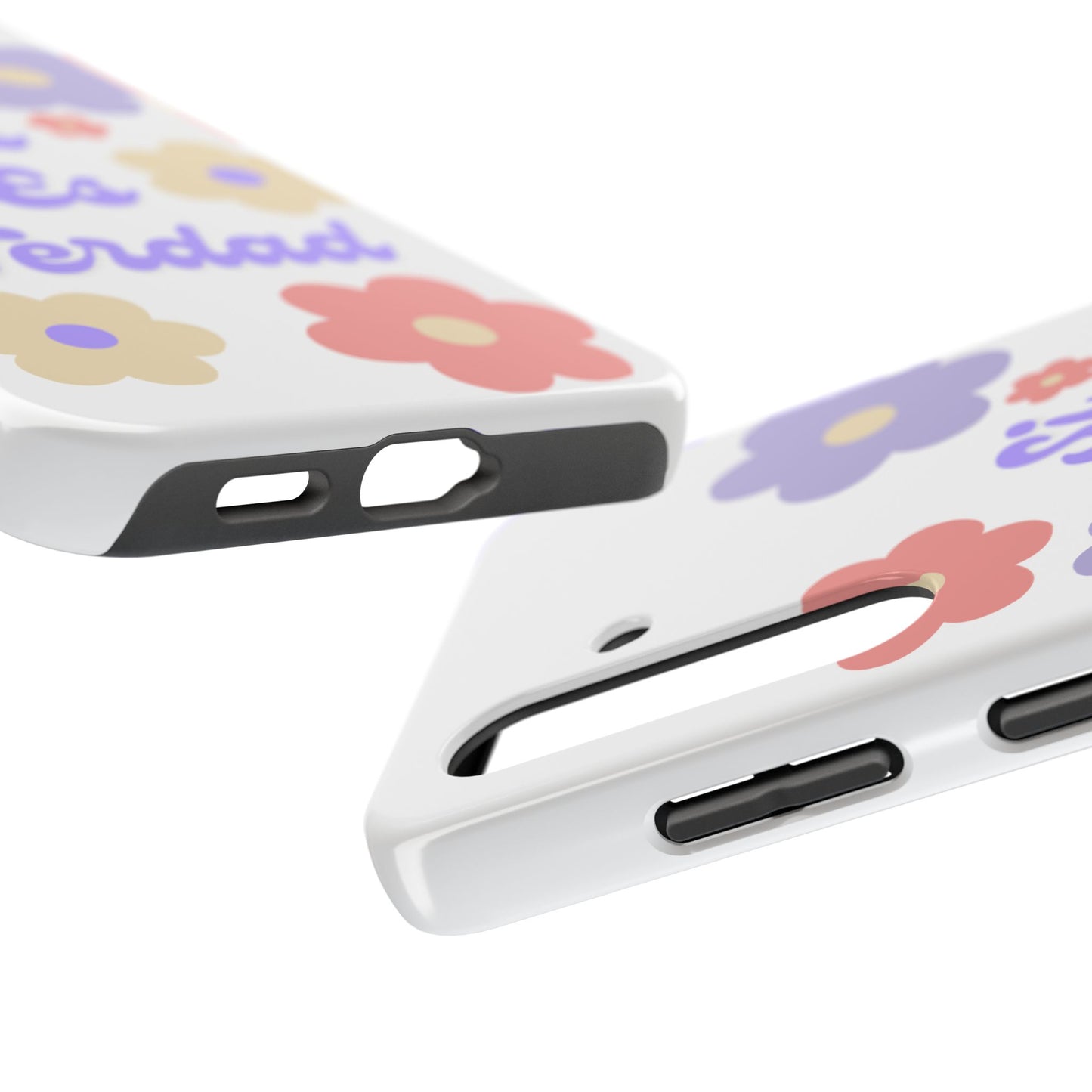 Floral Tough Phone Case - "Si Es Verdad" Design for Stylish Protection