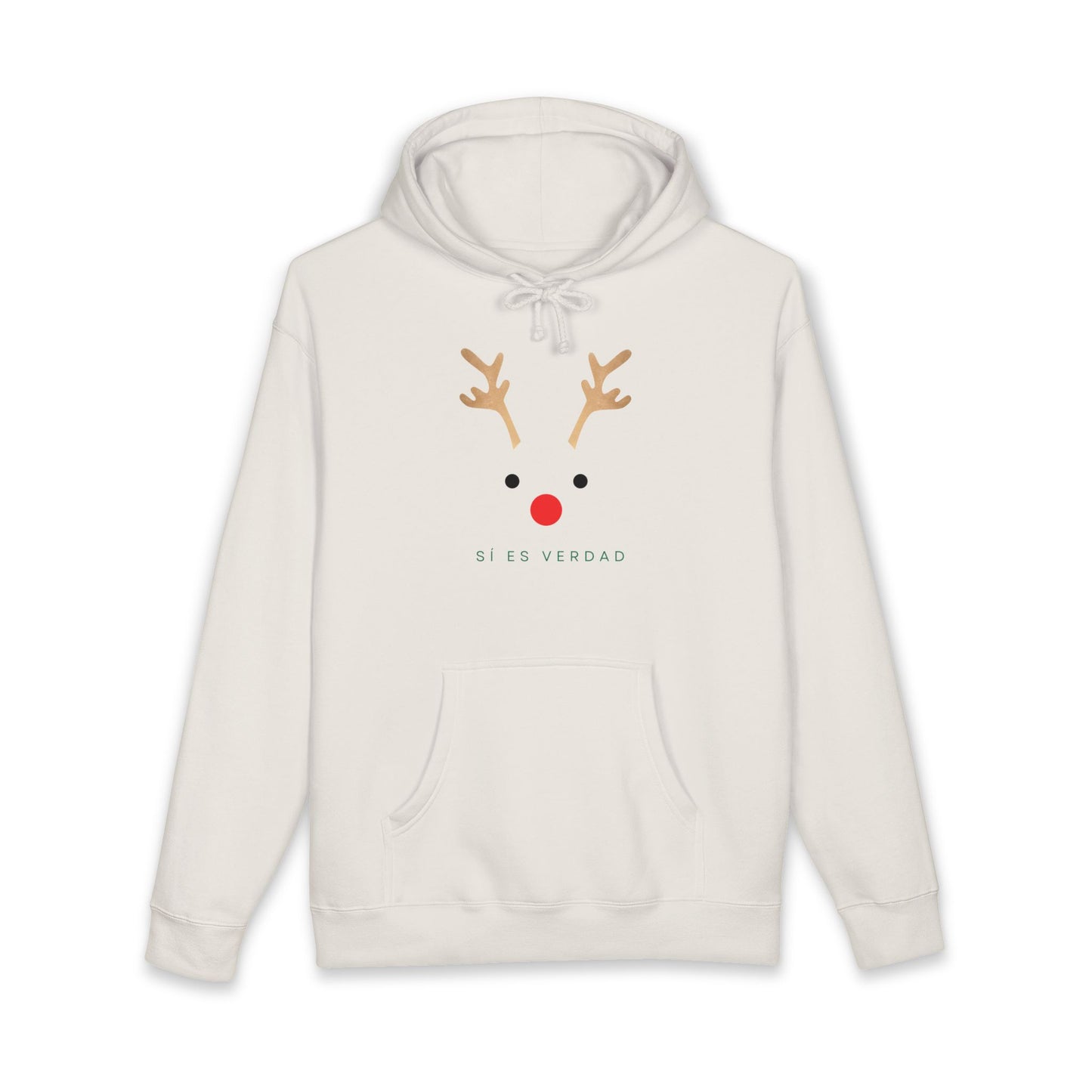 Hoodie — Minimal Reindeer ‘Si Es Verdad’ Holiday Pullover