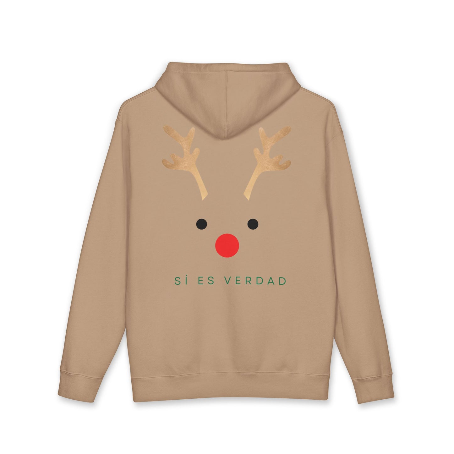 Hoodie — Minimal Reindeer ‘Si Es Verdad’ Holiday Pullover