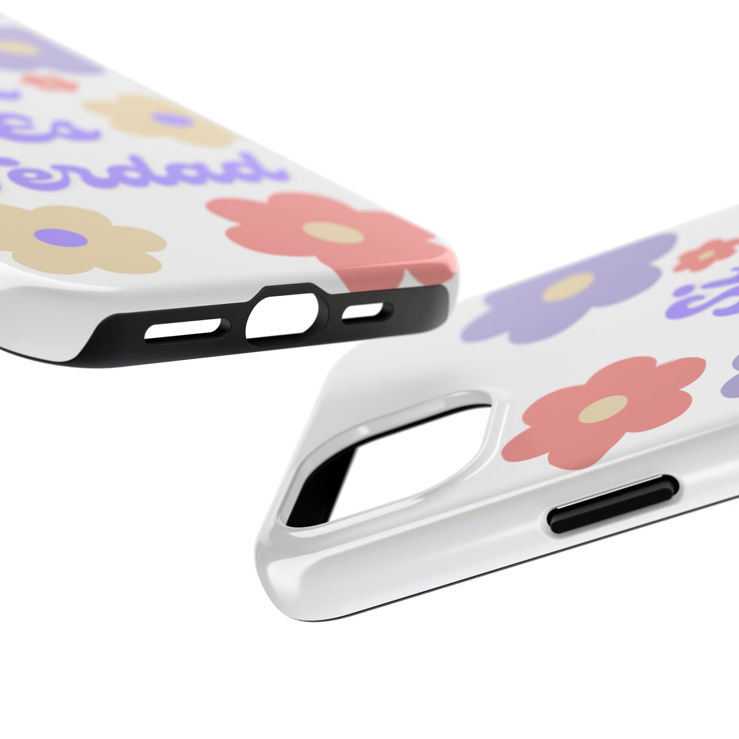 Floral Tough Phone Case - "Si Es Verdad" Design for Stylish Protection