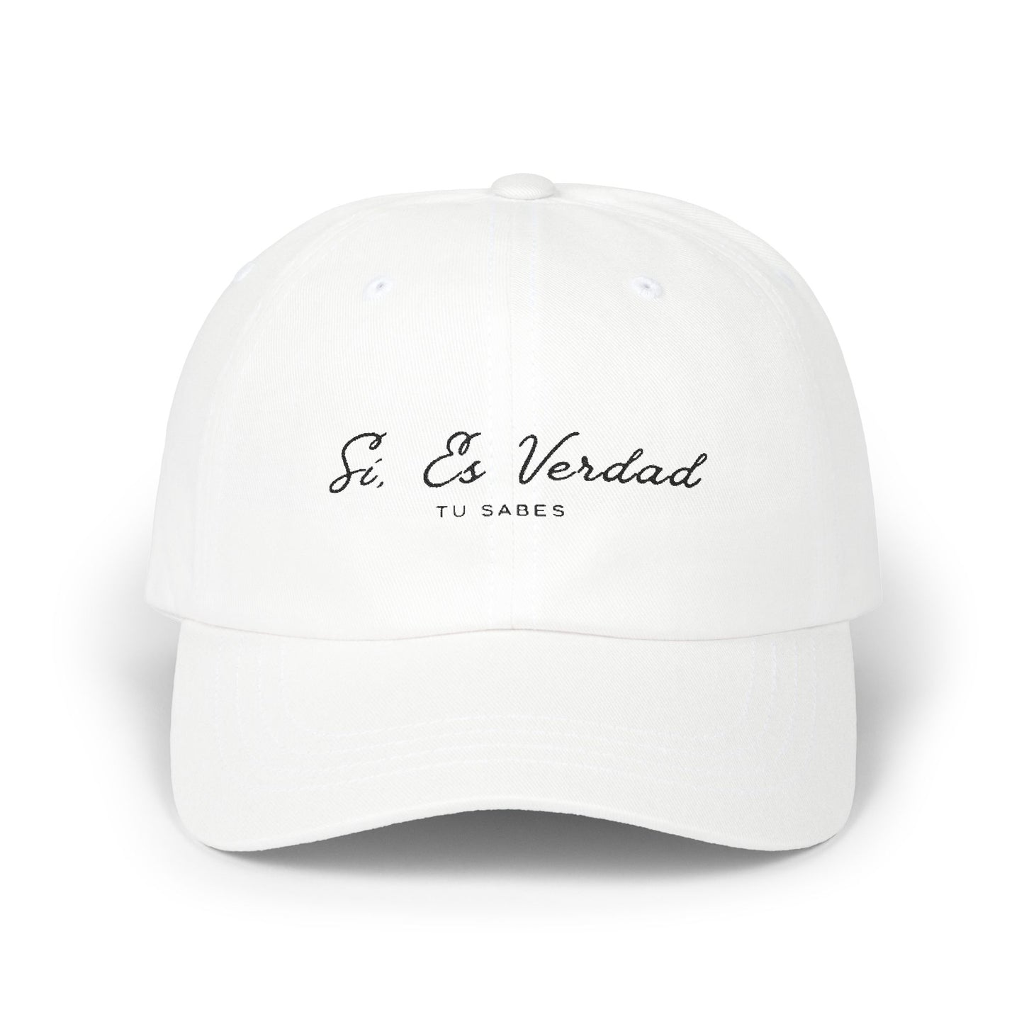 Classic Dad Cap - "Sí, Es Verdad" Stylish White Baseball Hat