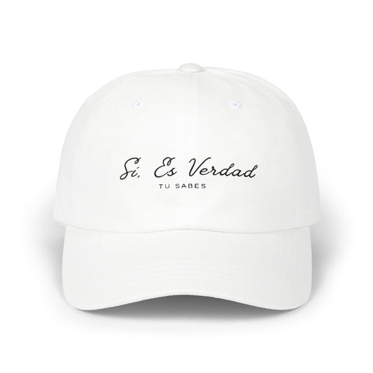 Classic Dad Cap - "Sí, Es Verdad" Stylish White Baseball Hat