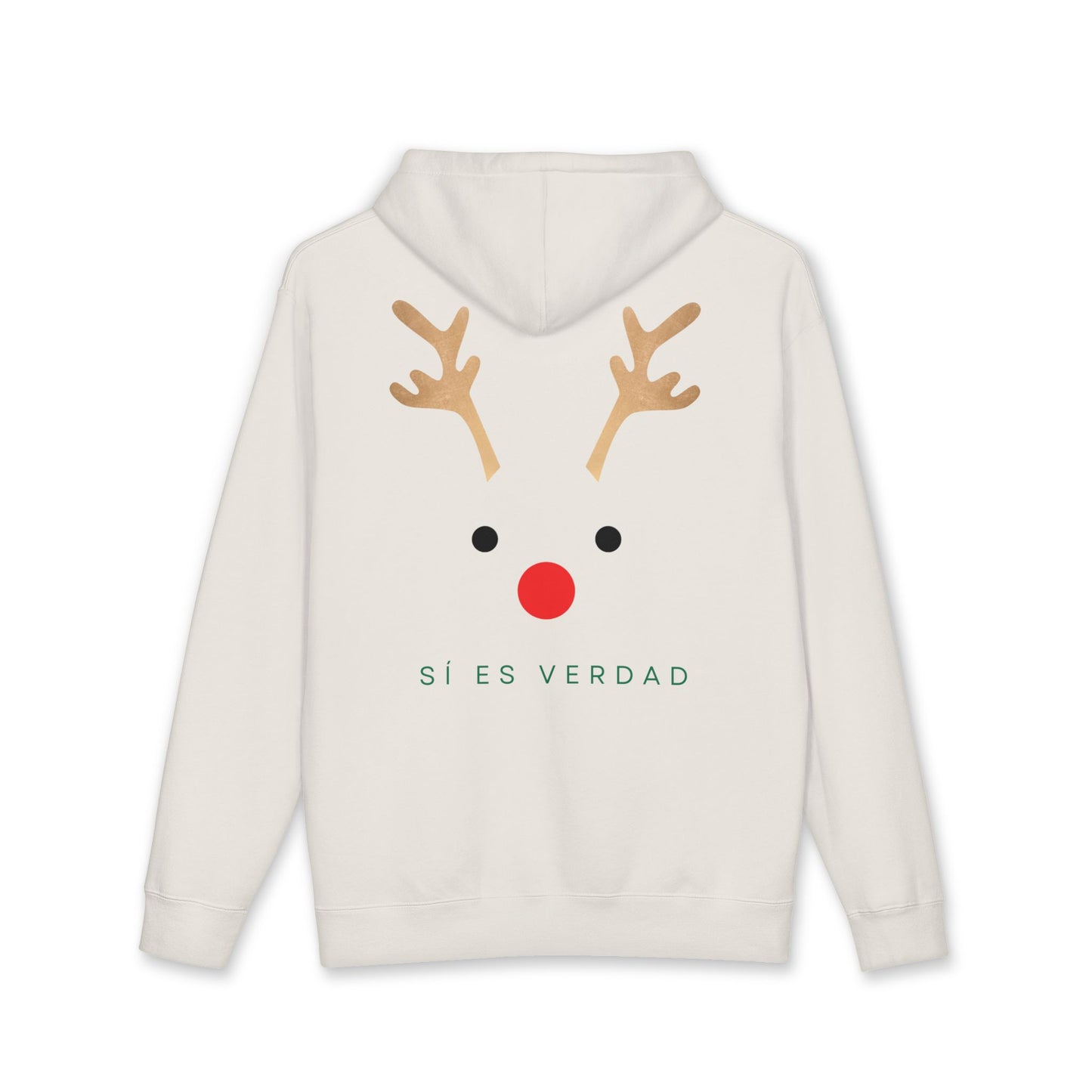 Hoodie — Minimal Reindeer ‘Si Es Verdad’ Holiday Pullover