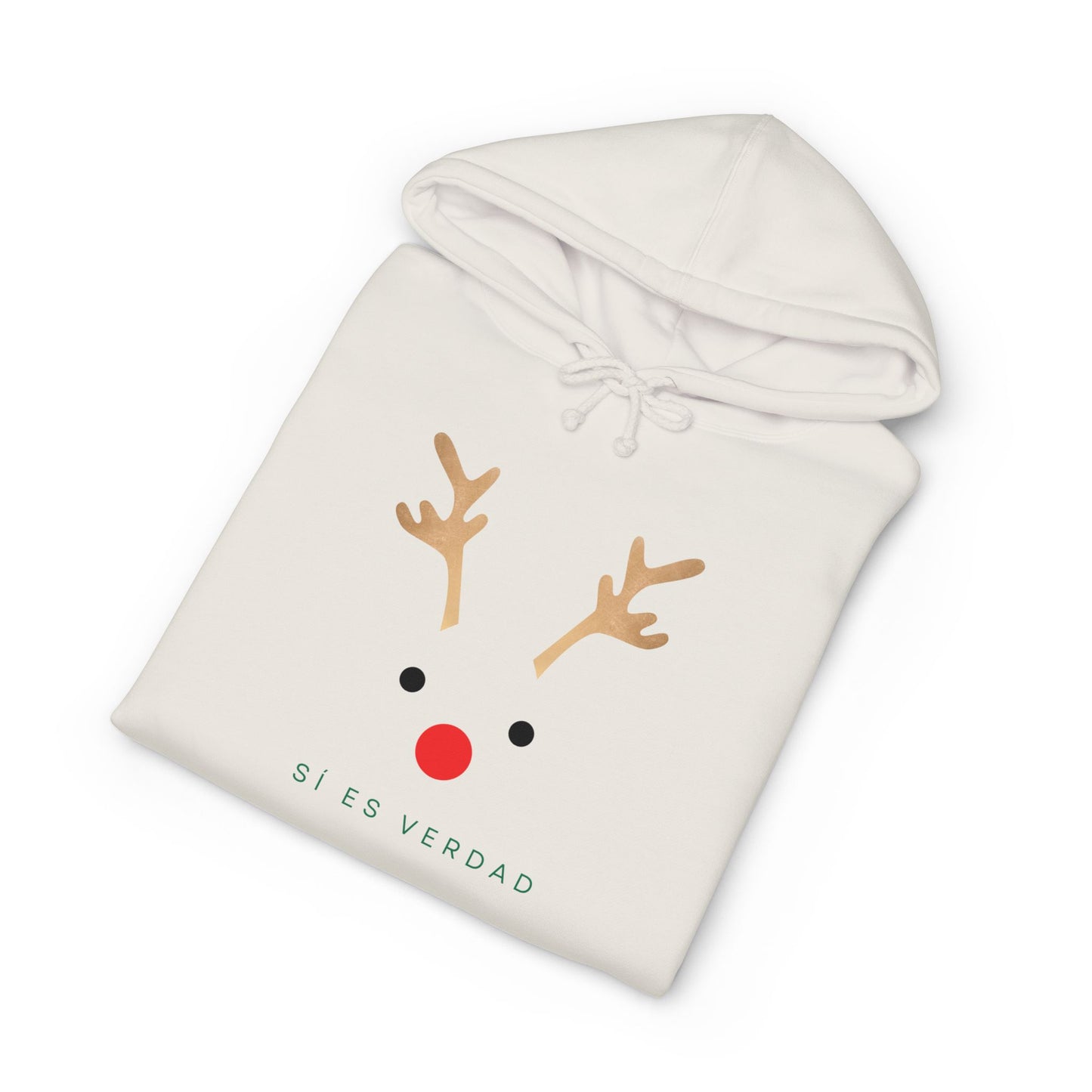 Hoodie — Minimal Reindeer ‘Si Es Verdad’ Holiday Pullover