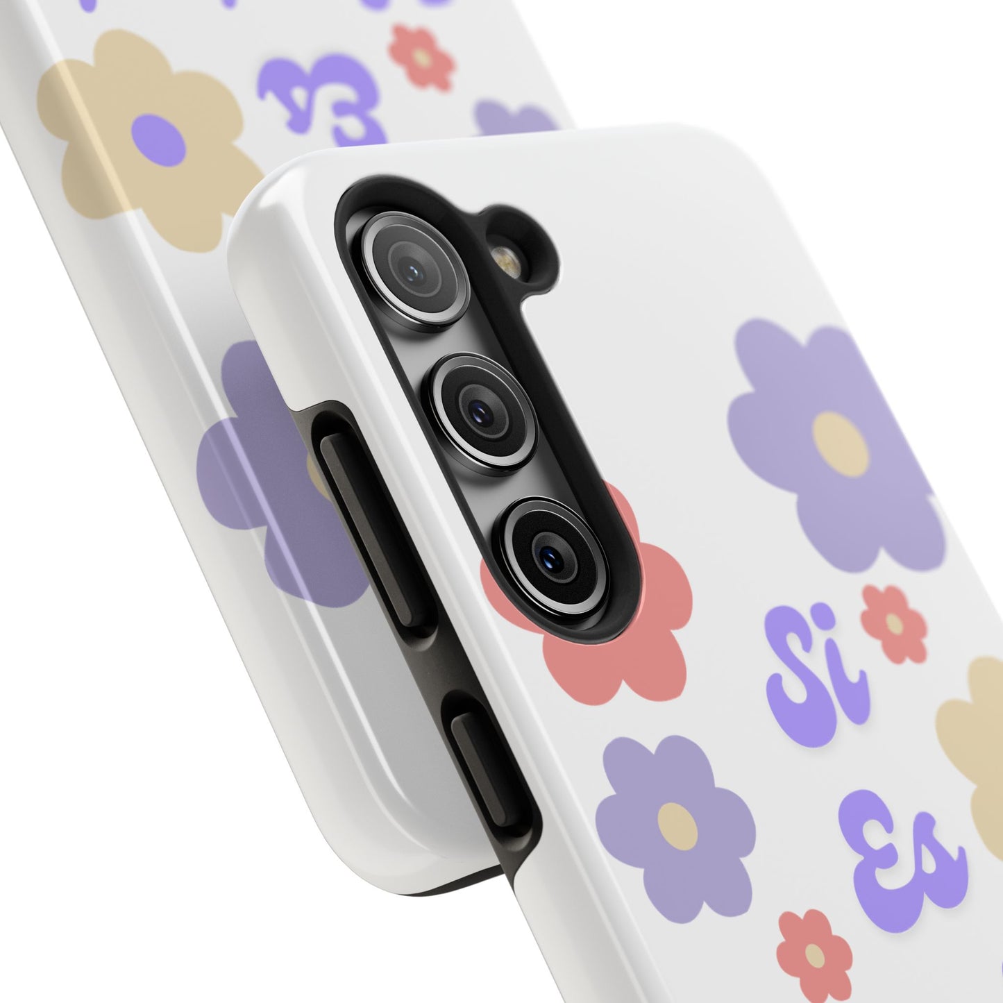 Floral Tough Phone Case - "Si Es Verdad" Design for Stylish Protection