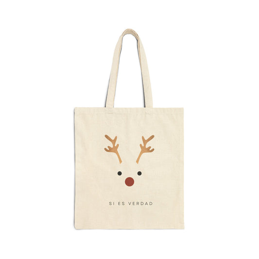 Christmas Reindeer Canvas Tote Bag