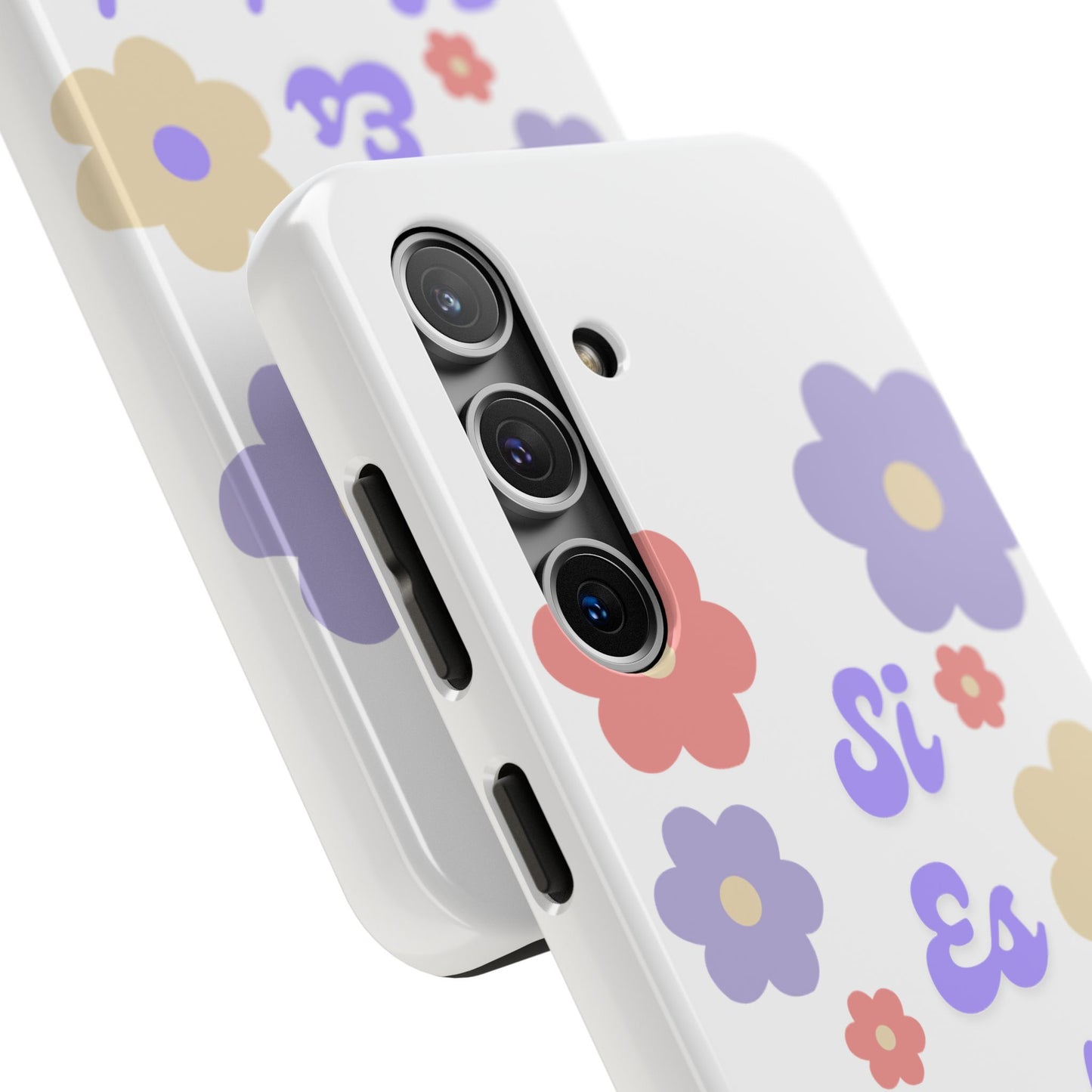 Floral Tough Phone Case - "Si Es Verdad" Design for Stylish Protection