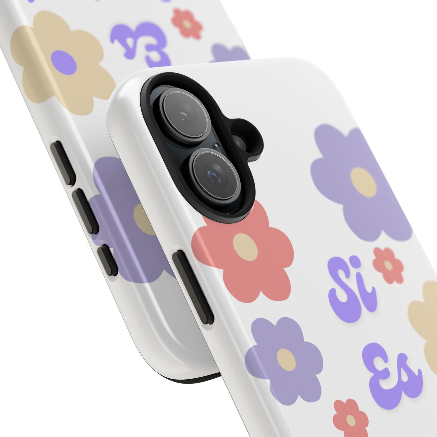Floral Tough Phone Case - "Si Es Verdad" Design for Stylish Protection