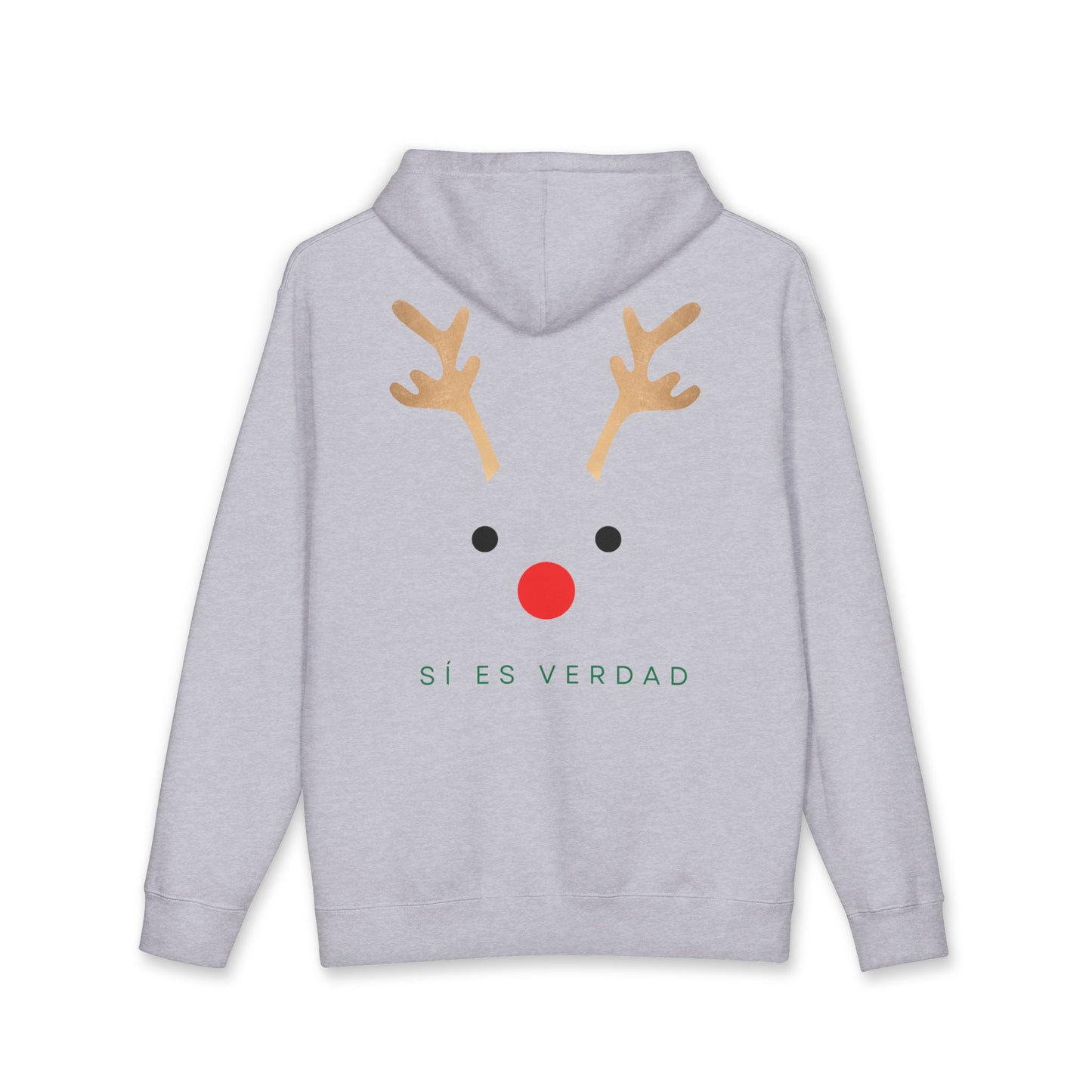 Hoodie — Minimal Reindeer ‘Si Es Verdad’ Holiday Pullover