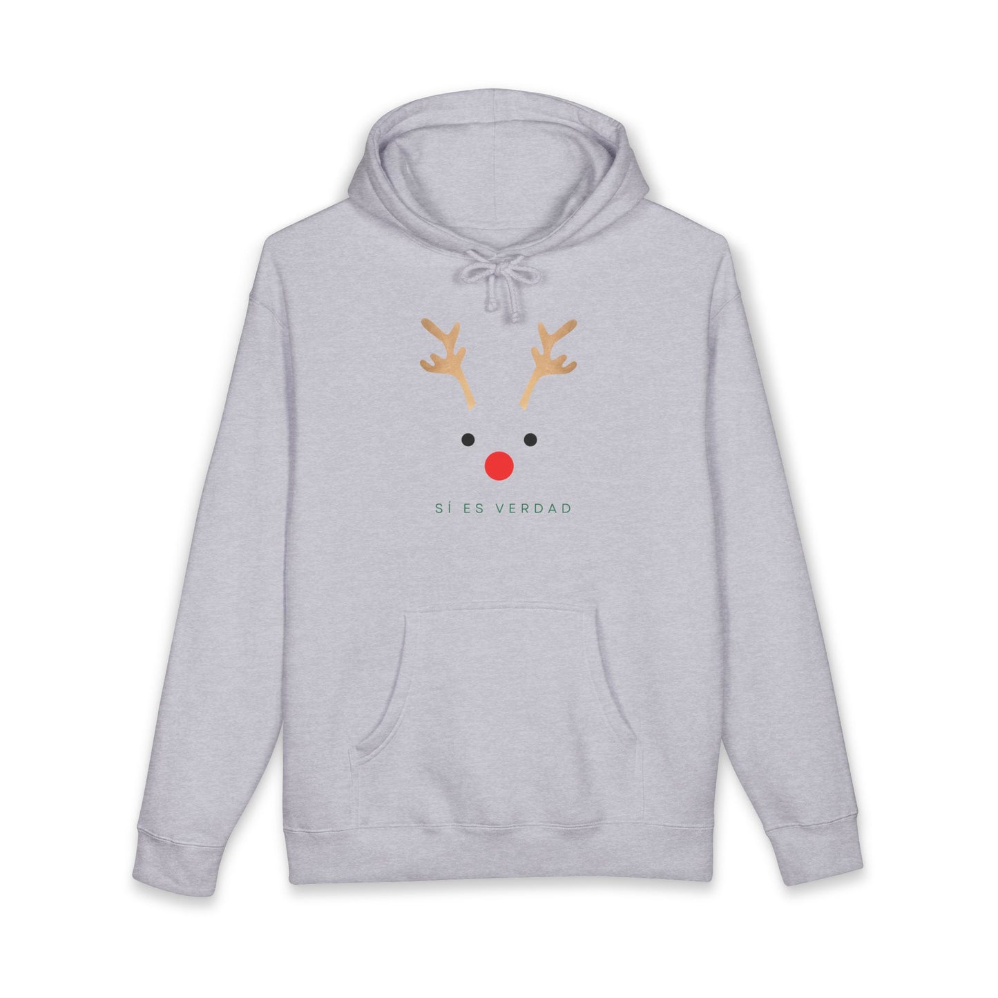 Hoodie — Minimal Reindeer ‘Si Es Verdad’ Holiday Pullover