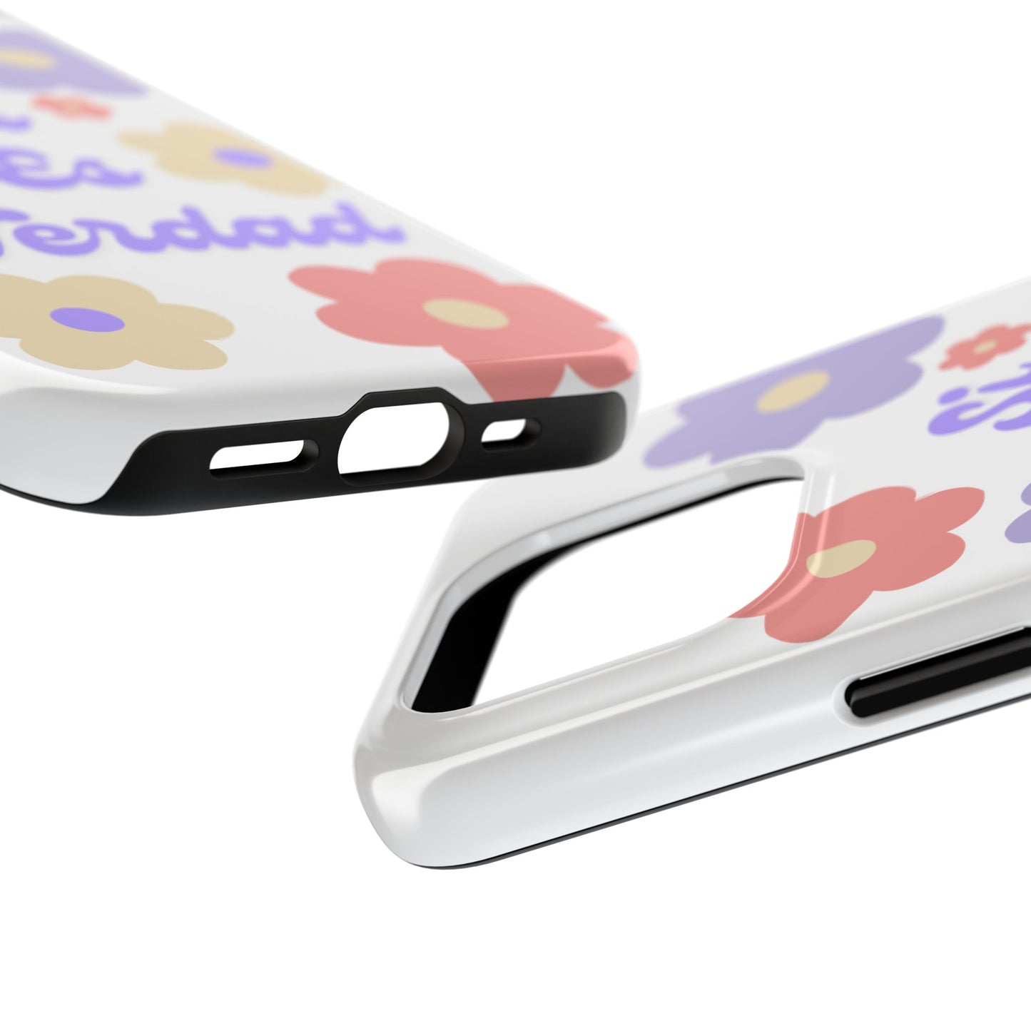 Floral Tough Phone Case - "Si Es Verdad" Design for Stylish Protection
