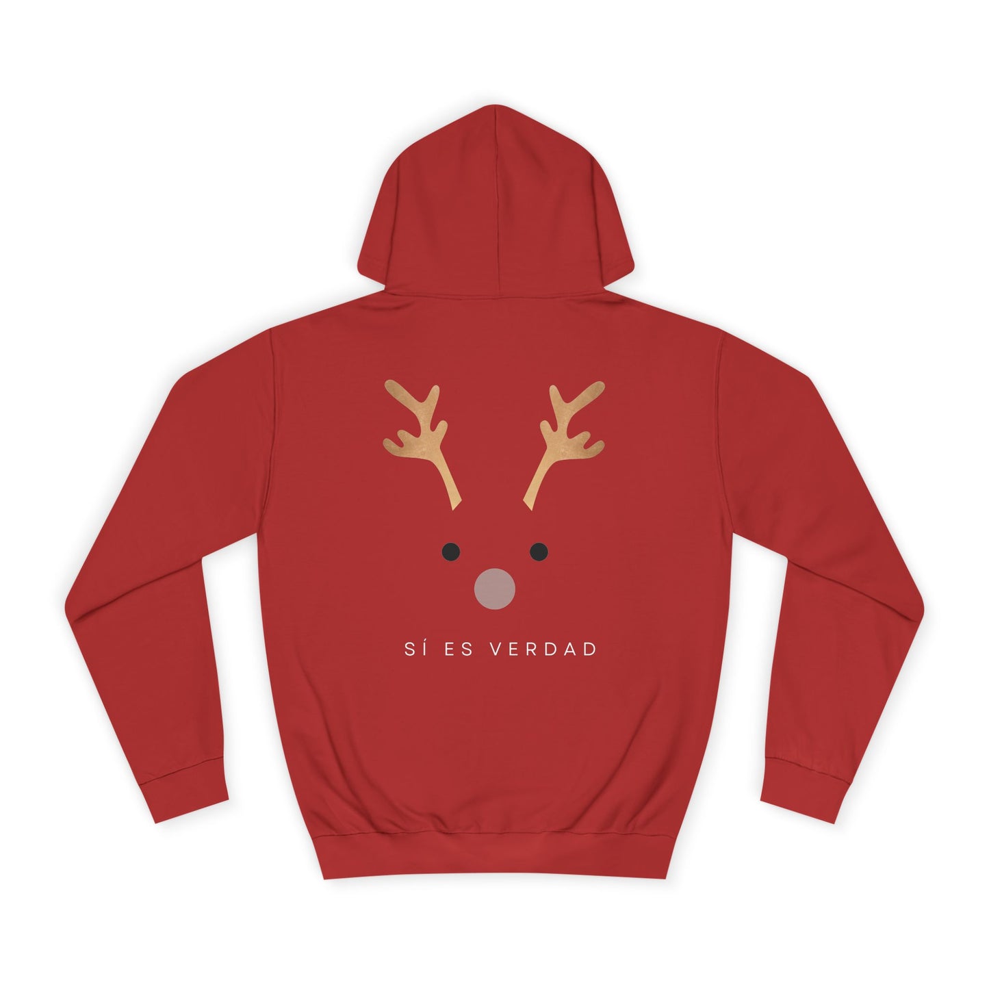 Reindeer Face Hoodie – Cute Minimal Christmas Sweatshirt