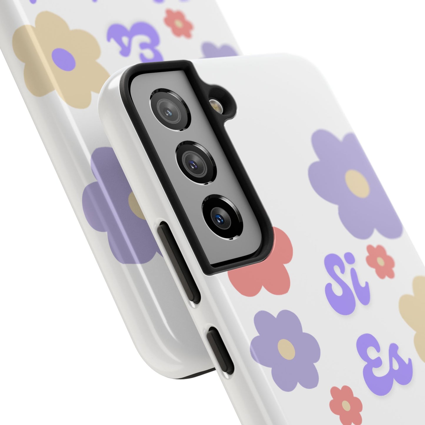 Floral Tough Phone Case - "Si Es Verdad" Design for Stylish Protection