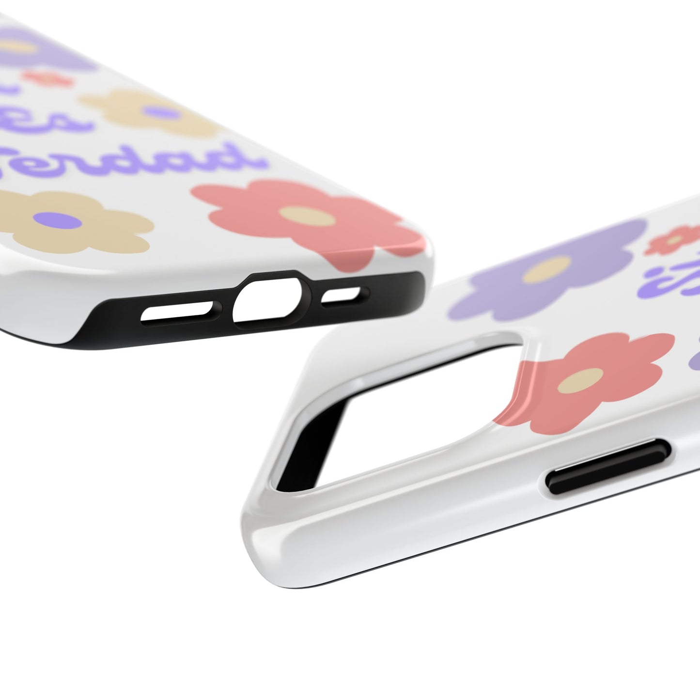 Floral Tough Phone Case - "Si Es Verdad" Design for Stylish Protection