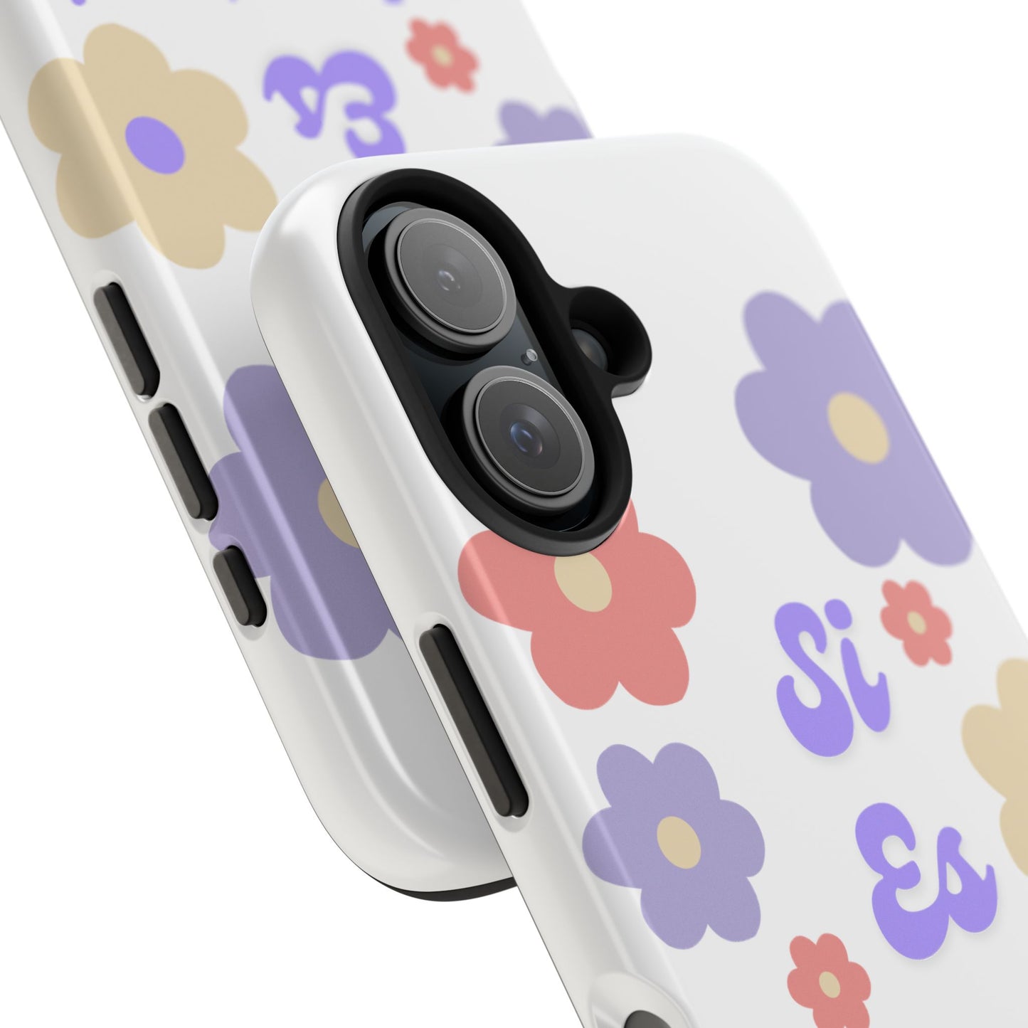 Floral Tough Phone Case - "Si Es Verdad" Design for Stylish Protection