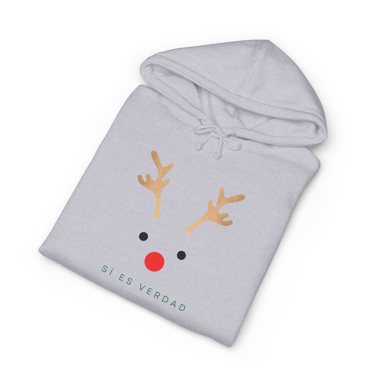 Hoodie — Minimal Reindeer ‘Si Es Verdad’ Holiday Pullover
