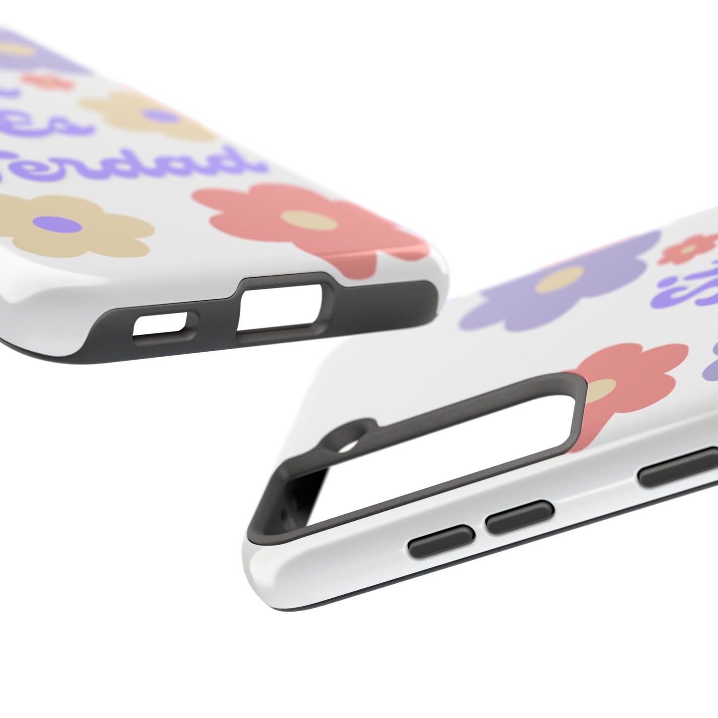 Floral Tough Phone Case - "Si Es Verdad" Design for Stylish Protection