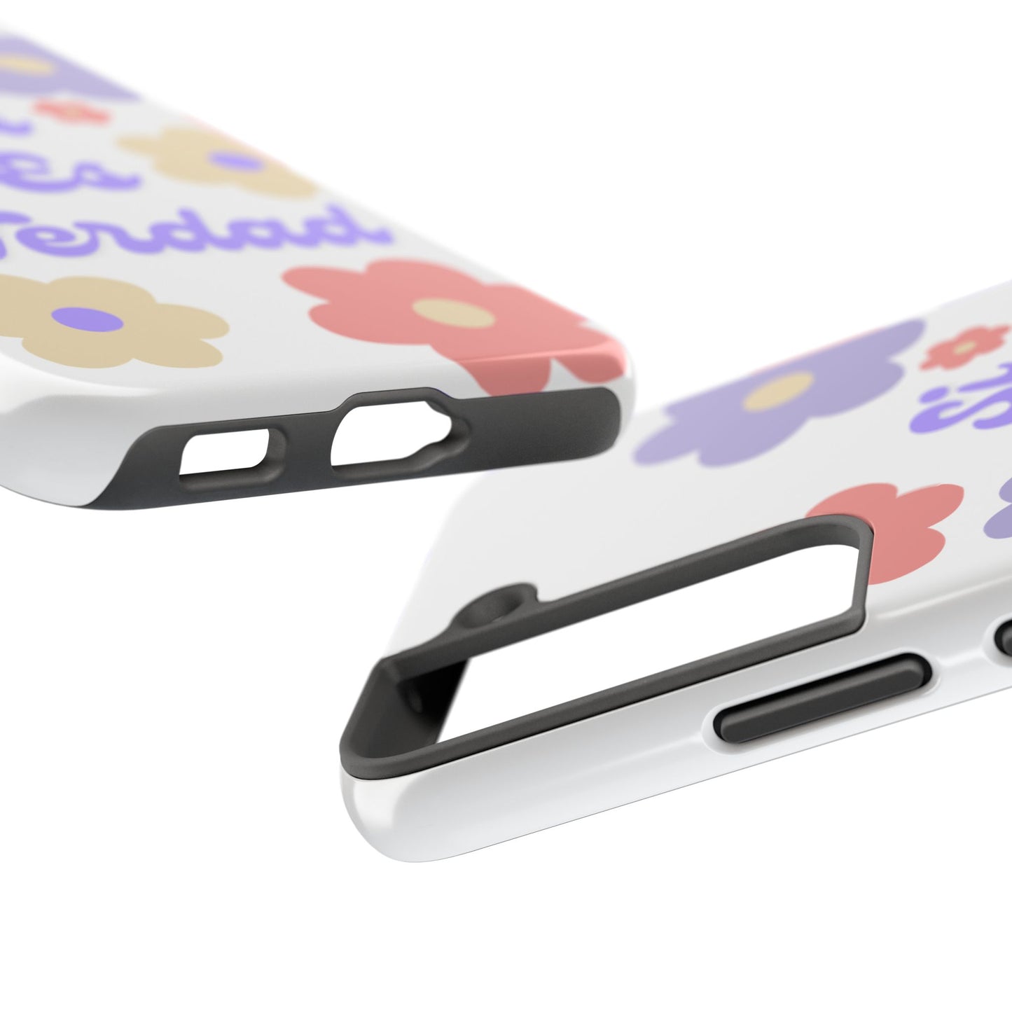 Floral Tough Phone Case - "Si Es Verdad" Design for Stylish Protection