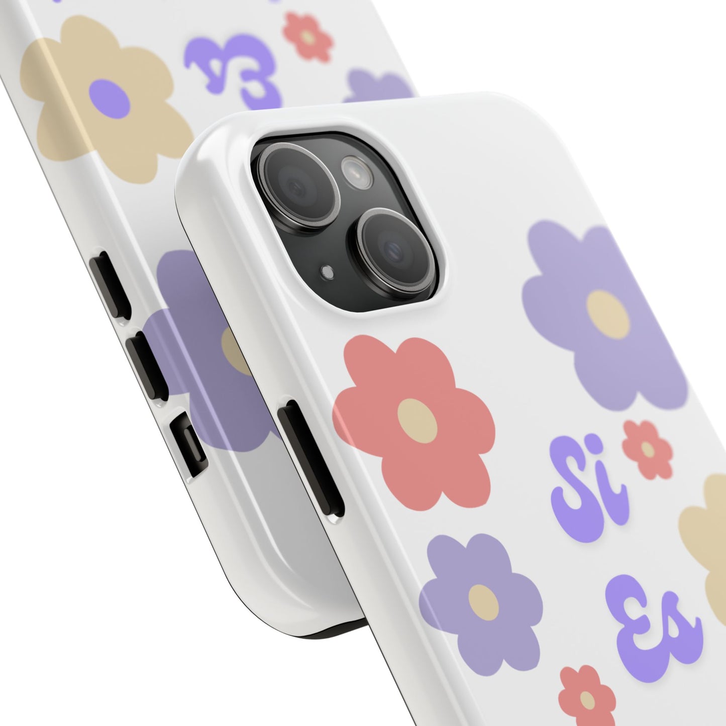 Floral Tough Phone Case - "Si Es Verdad" Design for Stylish Protection