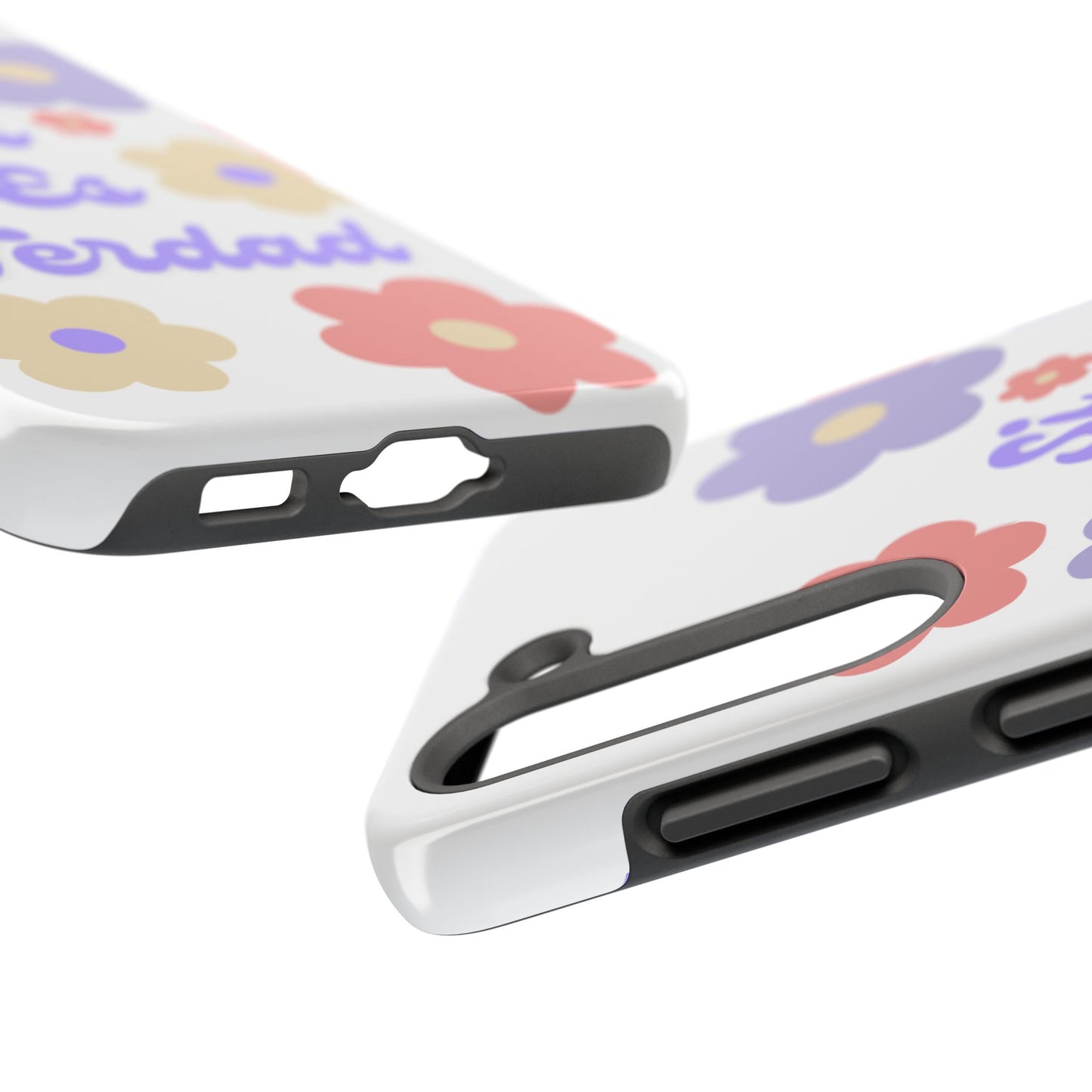 Floral Tough Phone Case - "Si Es Verdad" Design for Stylish Protection