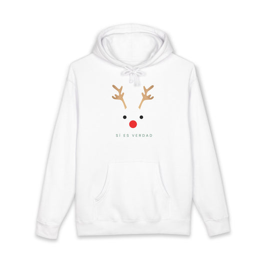 Hoodie — Minimal Reindeer ‘Si Es Verdad’ Holiday Pullover